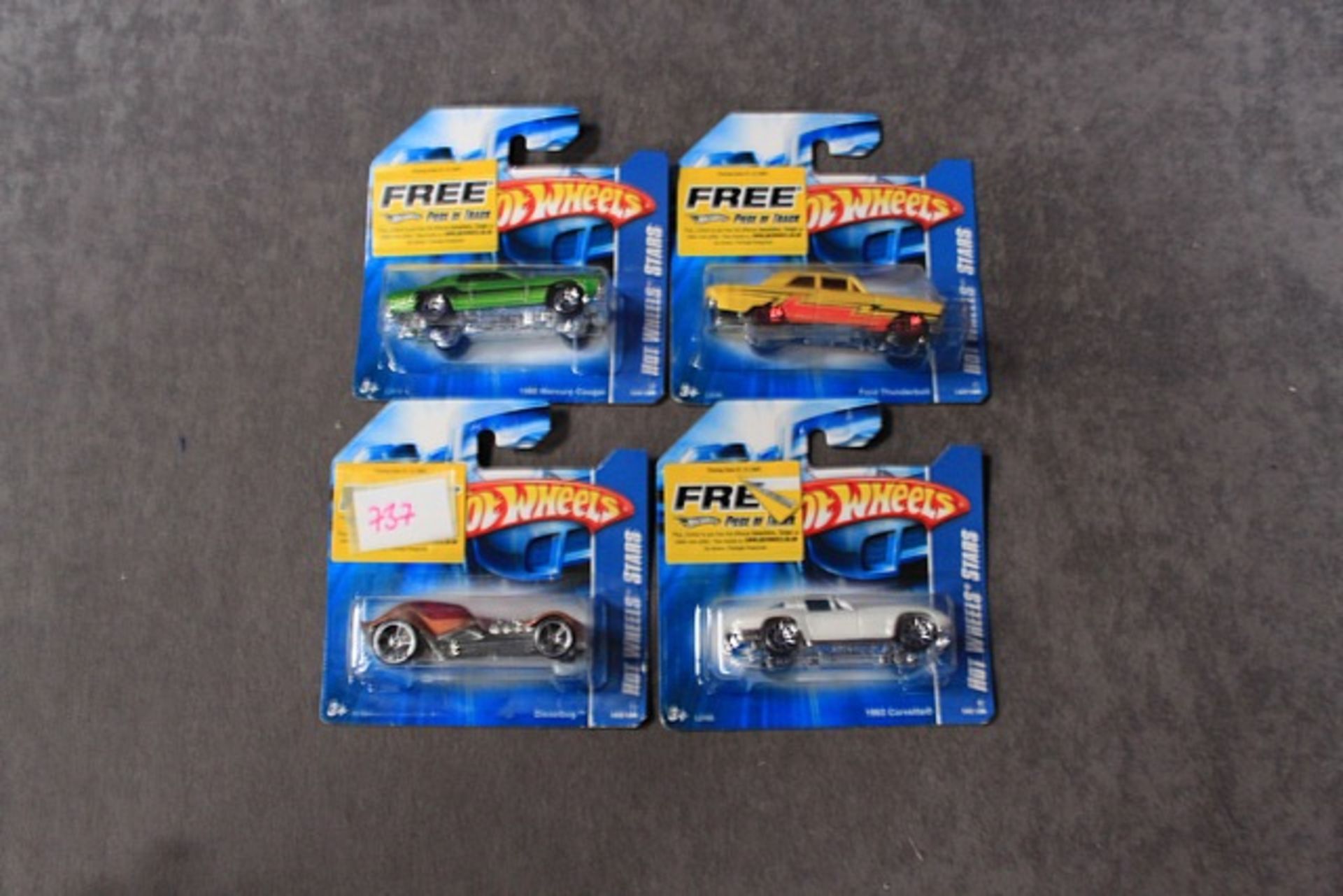 4x Hotwheels Stars Comprising Of #S 150/156 1963 Corvette, 103/156 Diesel Boy, 143/156 Ford