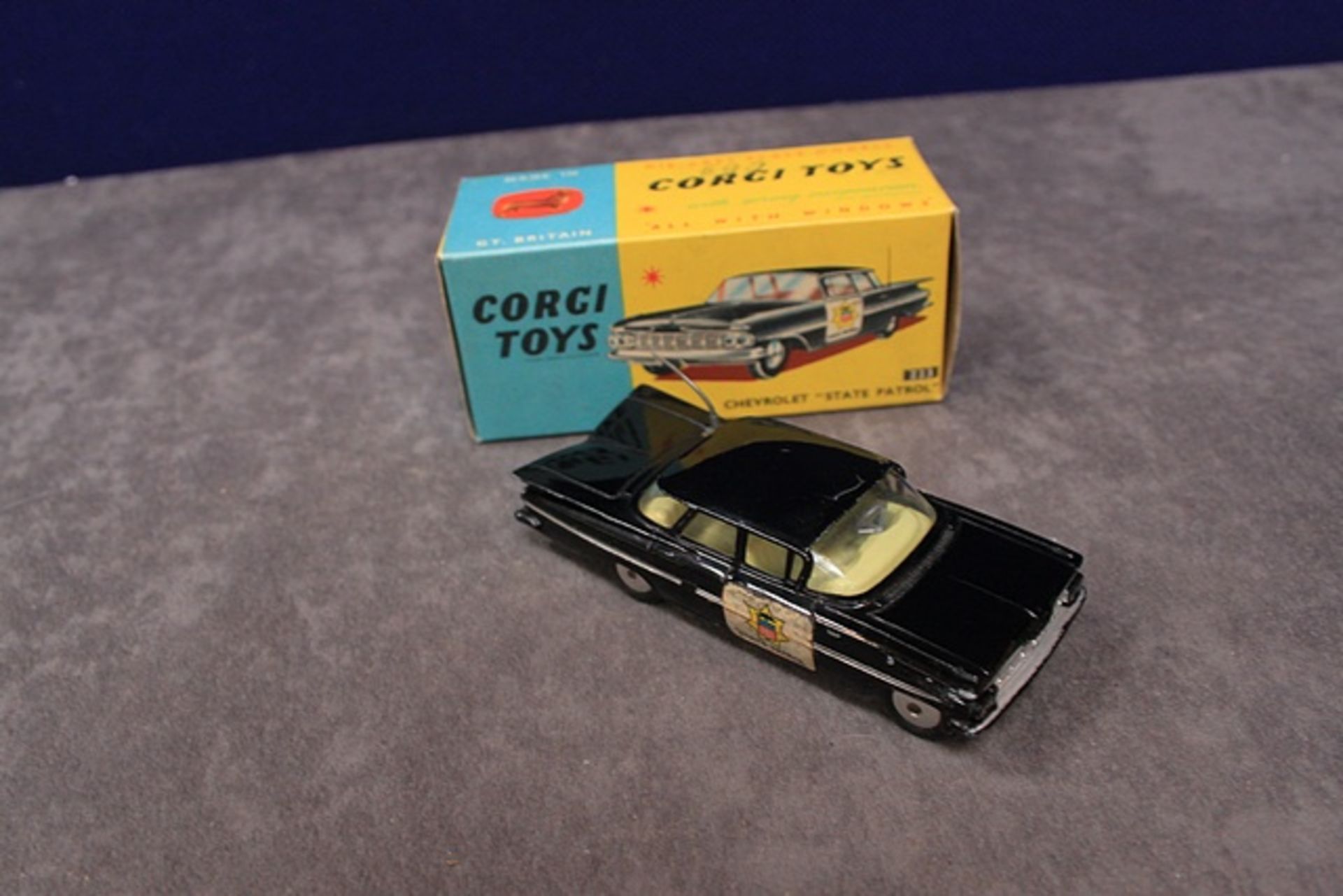 Corgi Diecast # 223 Chevrolet State Patrol With Good Crisp Box