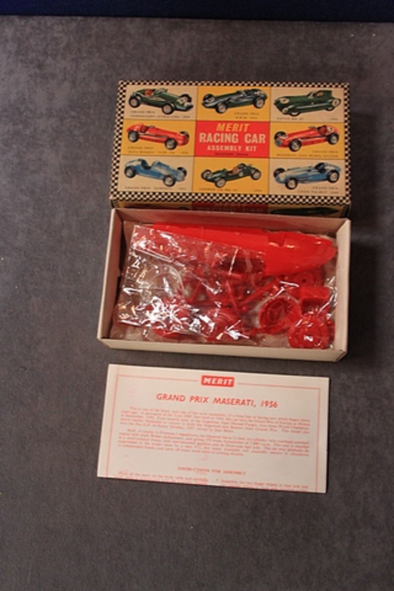 Merit 4615 1956 GP Maserati In Red Plastic Construction Kit Producer 1965 To 1970 In Box