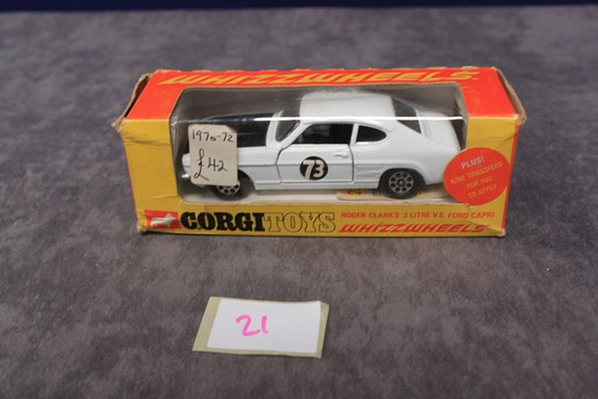 Corgi Whizzwheels Diecast 303 Roger Clark's 3 Litre V6 Ford Capri Number With Very Good Box - Image 2 of 4