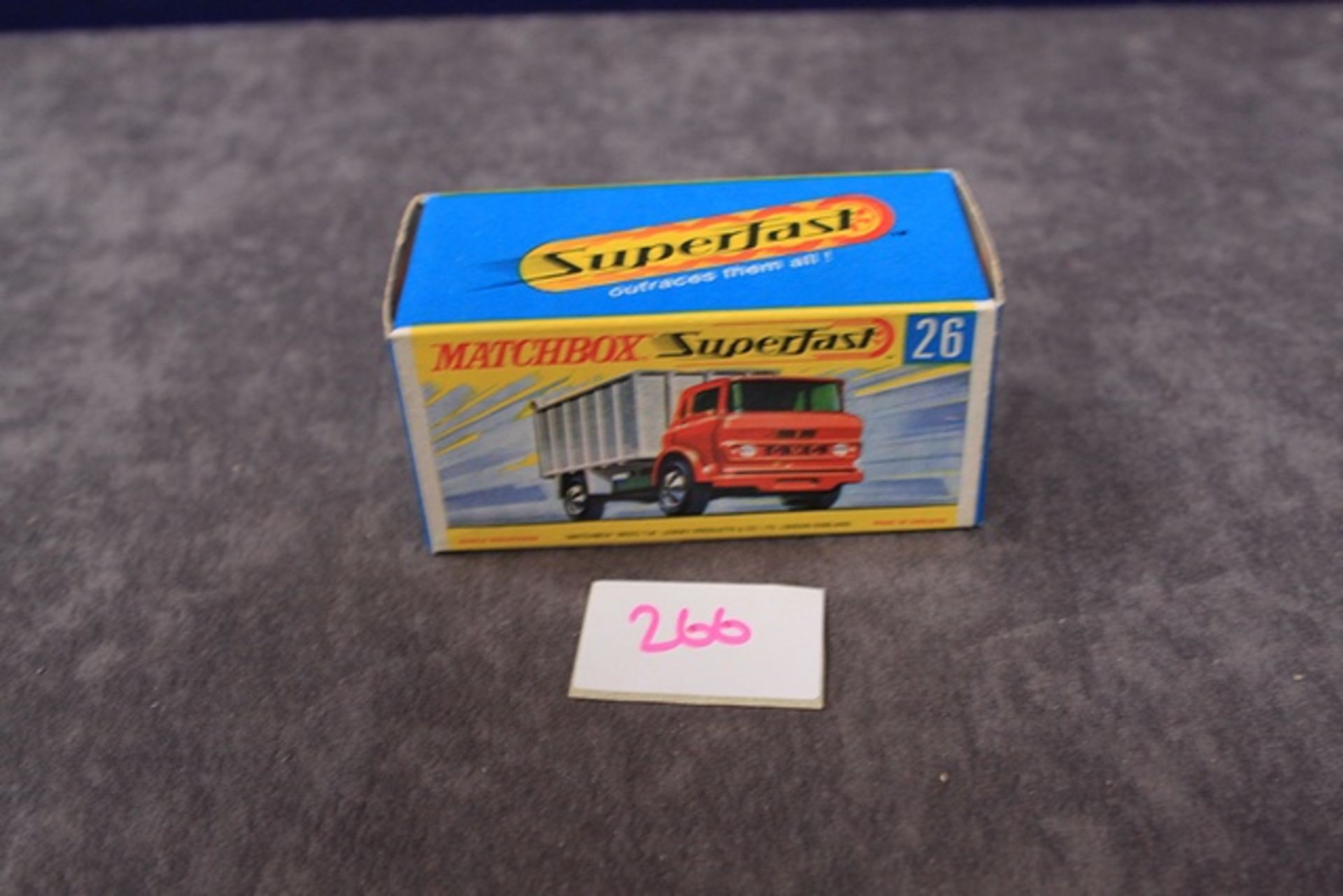 Mint Matchbox Superfast Diecast # 26 GMC Tipper Truck In Crisp Box - Image 3 of 4