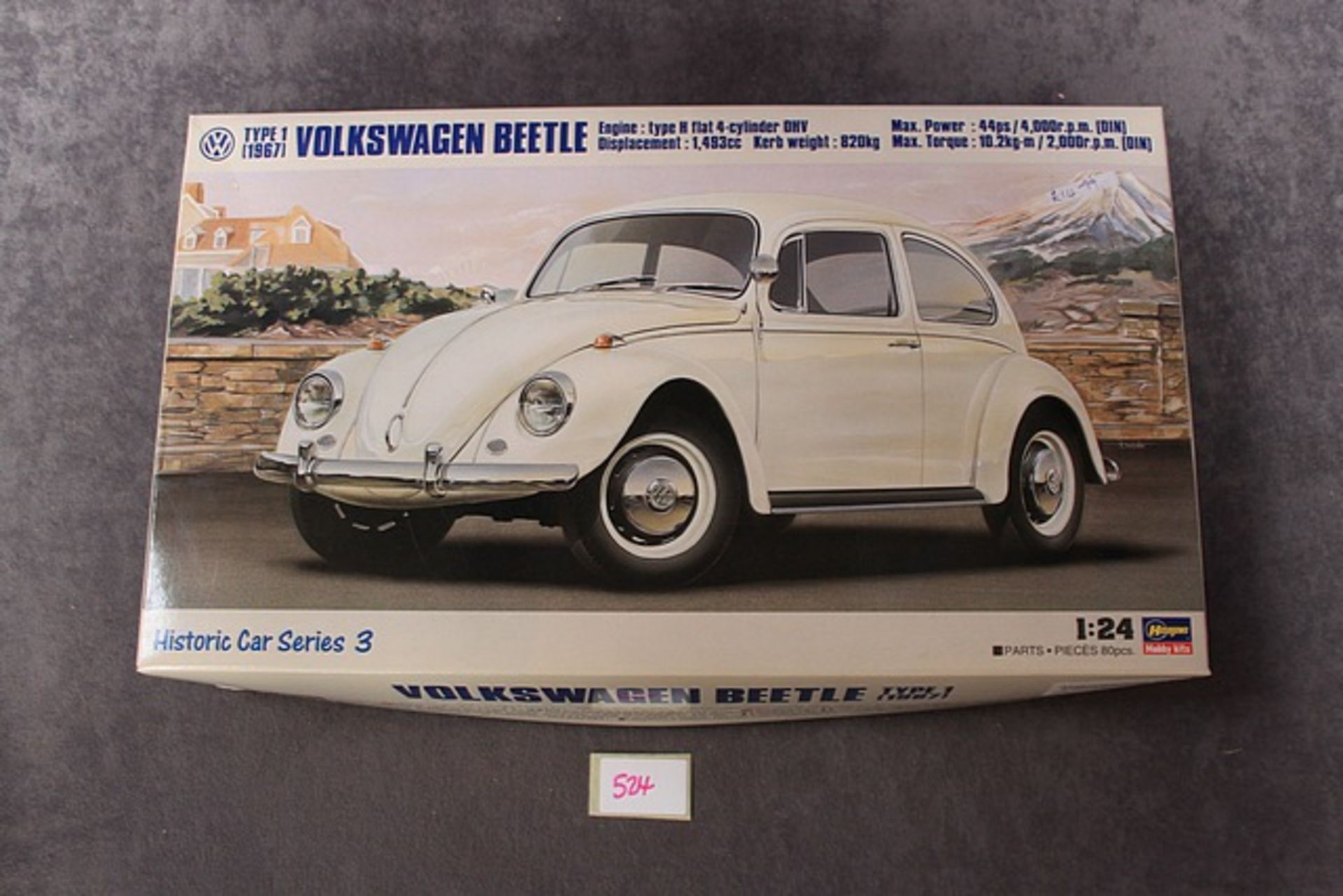 Hasegawa Hobby kits Historic Car Series 3 number 21203 Volkswagen Beetle on sprues with instructions