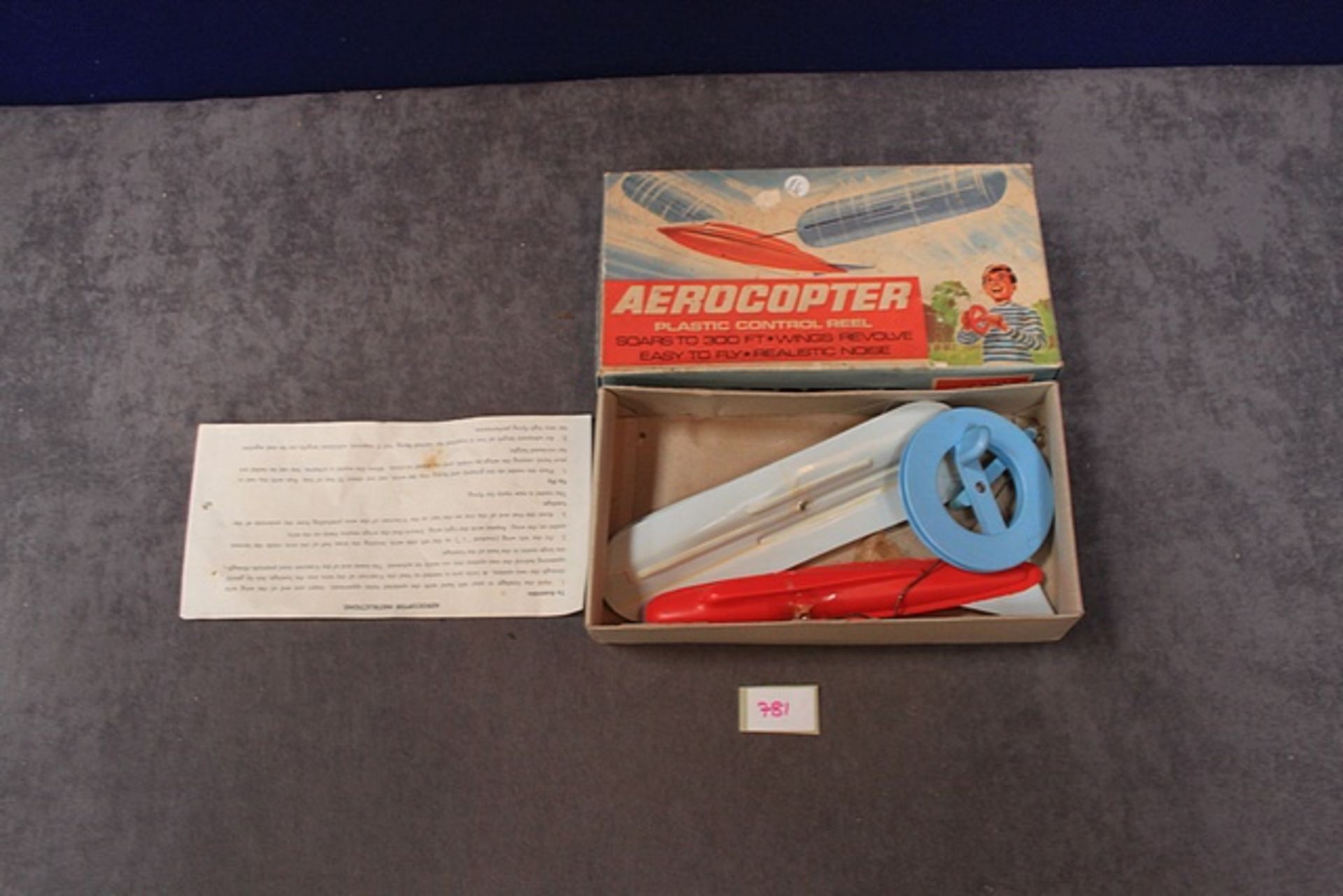 Kim Toys Aerocopter Plastic Control Reel East To Fly With Instructions In Box