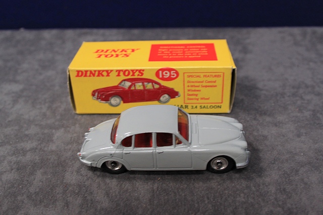 Mint Dinky Toys Diecast # 195 Jaguar 3.4 Saloon With Crisp Box - Image 2 of 3