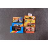 3 Matchbox Jeeps, Comprising Of; No2 Superfast Hot Rod Jeep In Bright Pink Mint On Opened Card,