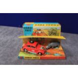 Mint Corgi Toys Diecast # 256 Volkswagen 1200 In East African Safari Trim Including Rhino With