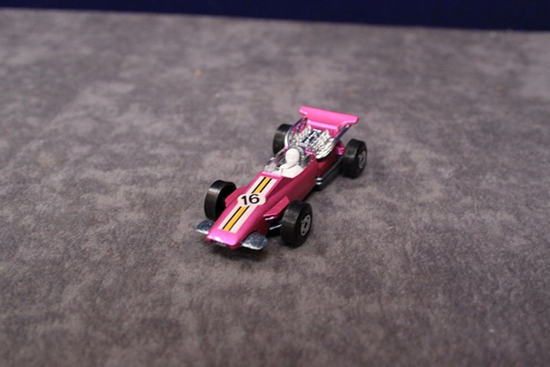 Mint Matchbox Superfast Diecast # 34 Formula 1 Racing Car In Purple With Number 16 In Excellent Box