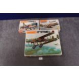 3x Matchbox Model Kits, Scale 1/72 2 Colours With Instructions And On Sprues In Individual Boxes,