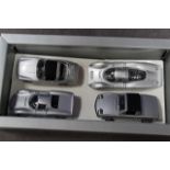 Markham Porsche Gift Set of 4 diecast silver cars, comprising of; 911 T, Porshce 907, Porshce 910,