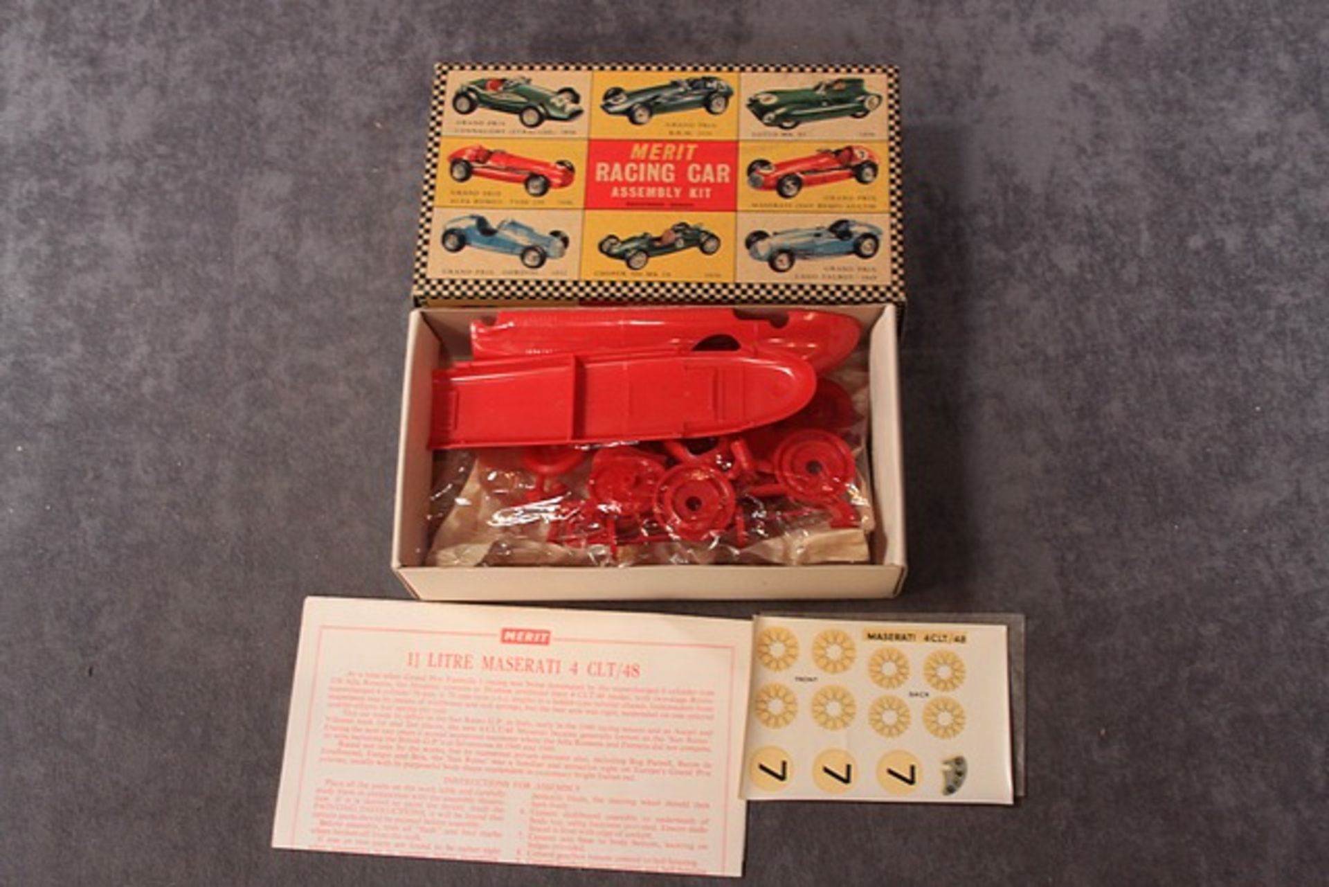 Merit 1948 4 CLT Maserati In Red Plastic Construction Kit Producer 1965 To 1970 In Box