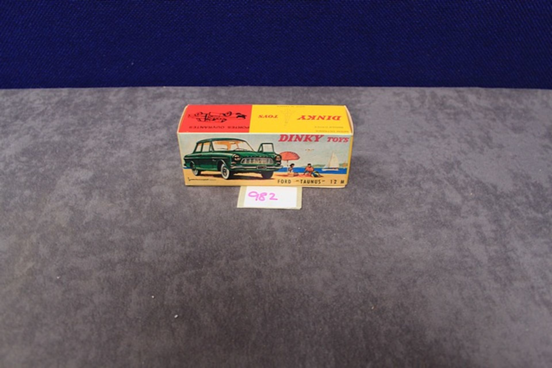 Mint French Dinky Diecast # 538 Ford Taunus 12M In Turquoise Blue In High Quality Repro Boxes - Image 3 of 3