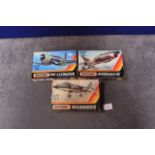 3x Matchbox Model Kits, Scale 1/72 2 Colours With Instructions And On Sprues In Individual Boxes,