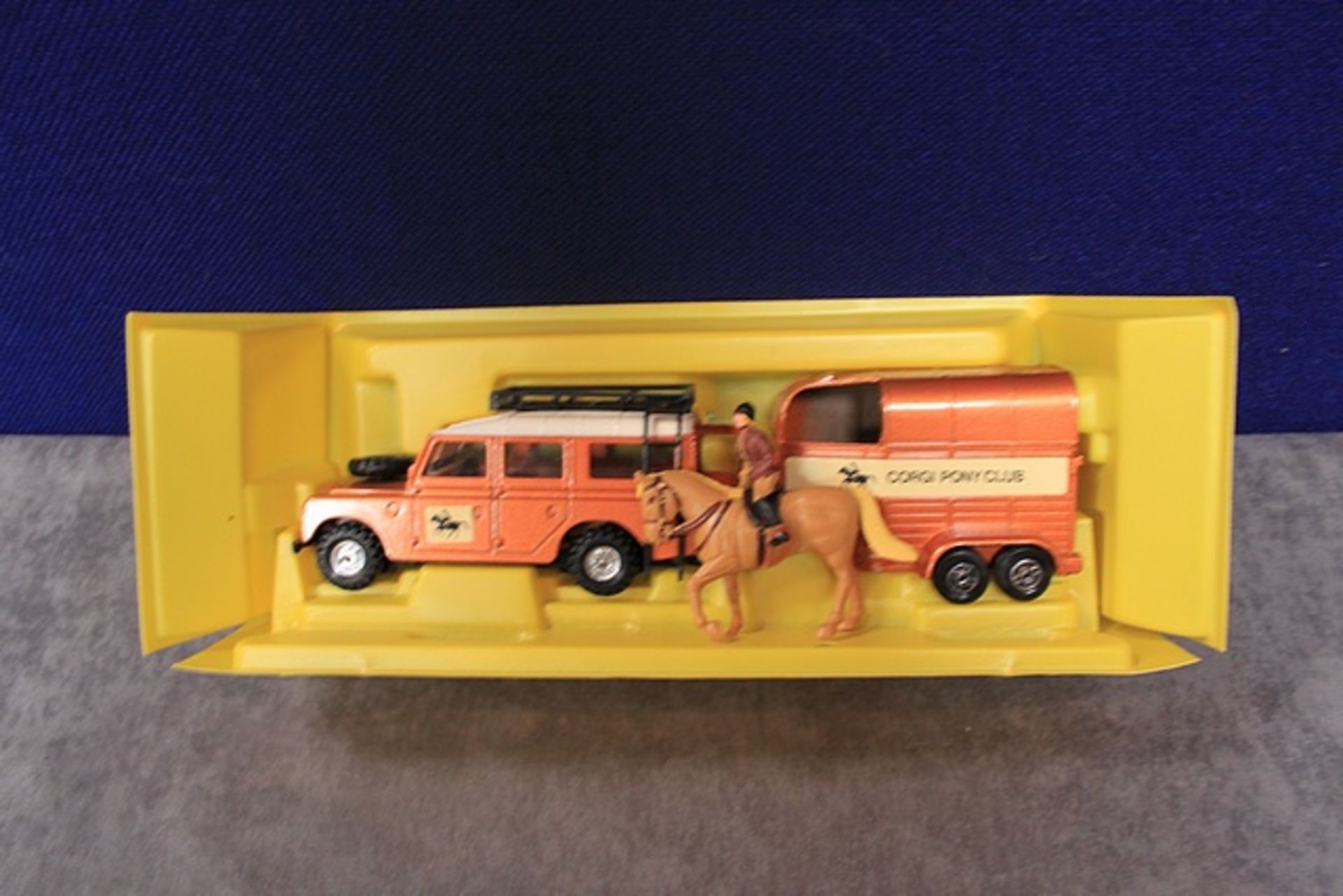 Corgi Diecast Number 47 Pony Club Set Comprising Of Land Rover Defender, Horse Box And Horse And