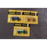 3x Budgie Diecast Toys Road Tanker Series In Original Packaging, Comprising Of; Rt52 Shell/Bp