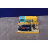 Corgi Toys Diecast # 448 BMC Mini Police Van Including Police Man And Dog With Excellent Box