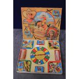 Vintage 1950â€™s Cowboys And Red Indians Board Game - Mulder & Zoon Game In Box