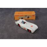 Dinky Toys Diecast # 237 Mercedes Benz Racing Car With # 30 In White In Box (Tab Missing)