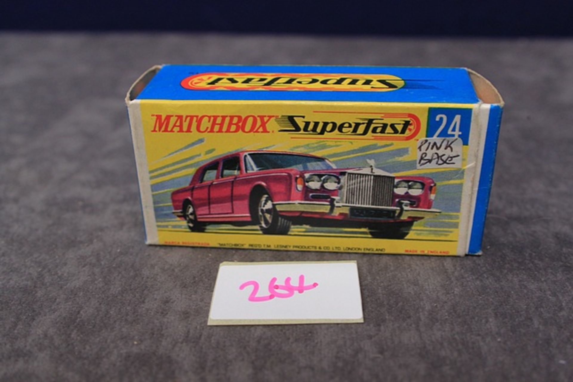 Mint Matchbox Superfast Diecast # 24 Rolls Royce Silver Shadow With Pink Base In Crisp Box - Image 3 of 3