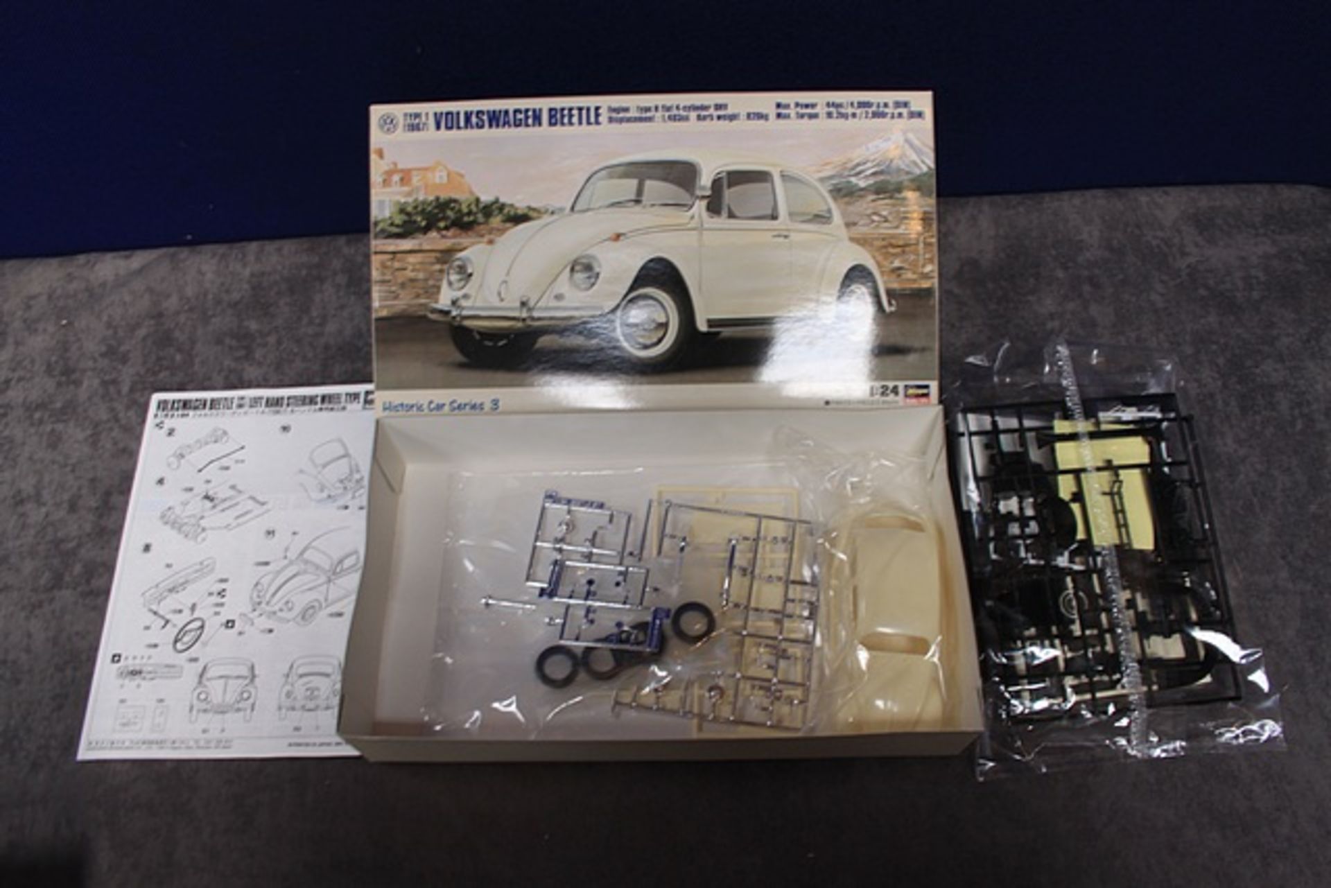 Hasegawa Hobby kits Historic Car Series 3 number 21203 Volkswagen Beetle on sprues with instructions - Image 2 of 2