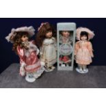 4x Various Porcelain Dolls As Lotted