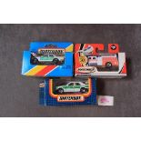 3x Matchbox Emergency Vehicles, All Mint In Opened Boxes, Comprising Of; No 56 Polizei Mercedes 450,