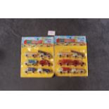 2x Plastic Construction Sets with 6 vehicles in each set made in Hong Kong