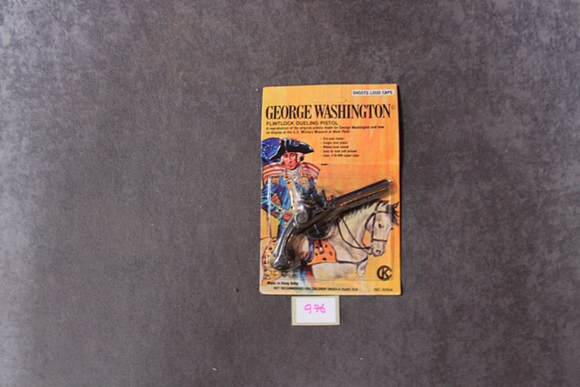 Diecast # 5004 George Washington Flintlock Duelling Pistol Shoot Loud Caps Made Iin Hong Kong In