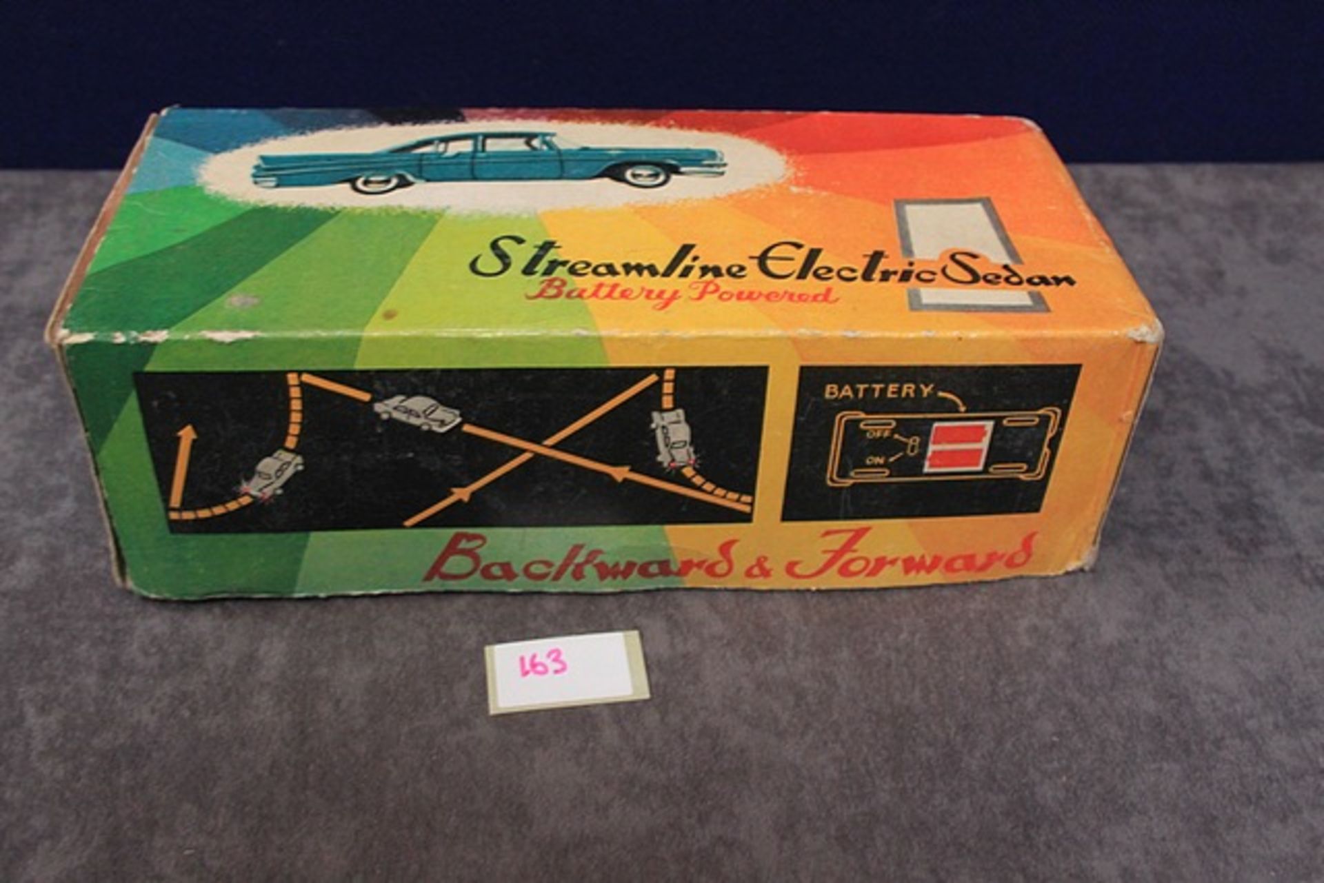 Rare And VIntage Chinese Tinplate Car, Streamline Electric Sedan, - Art No. ME009 Battery Operated - Image 2 of 3