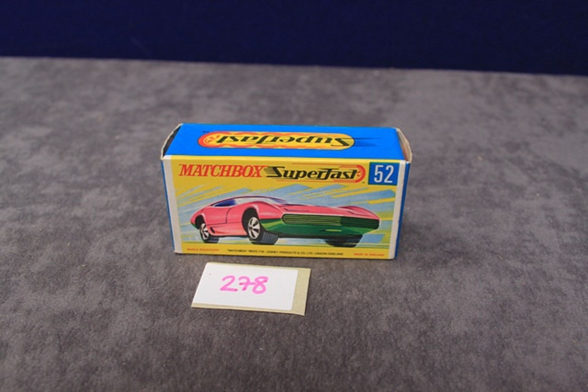 Mint Matchbox Superfast Diecast #No 52 Dodge Charger Mk III In Pink With A Green Under Carriage In - Image 3 of 3