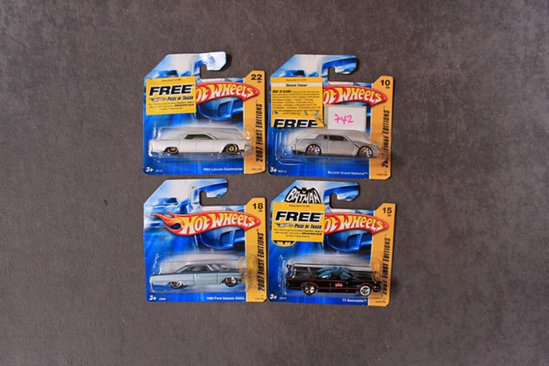 4x Hotwheels 2007 First Editions Comprising Of #S 010/156 Buick Grand National, 018/156 1964 Ford