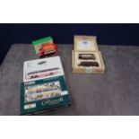 3x Corgi Diecast Bus/Coach Sets, Comprising Of; Thoronycroft J Type Bus, # 97061 1 AEC Bus & 1