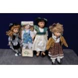 4x Various Porcelain Dolls As Lotted