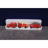 Dinky Toys Diecast # 304 Fire Rescue Set Comprising Of Fire Chiefs Range Rover, Fire Rescue