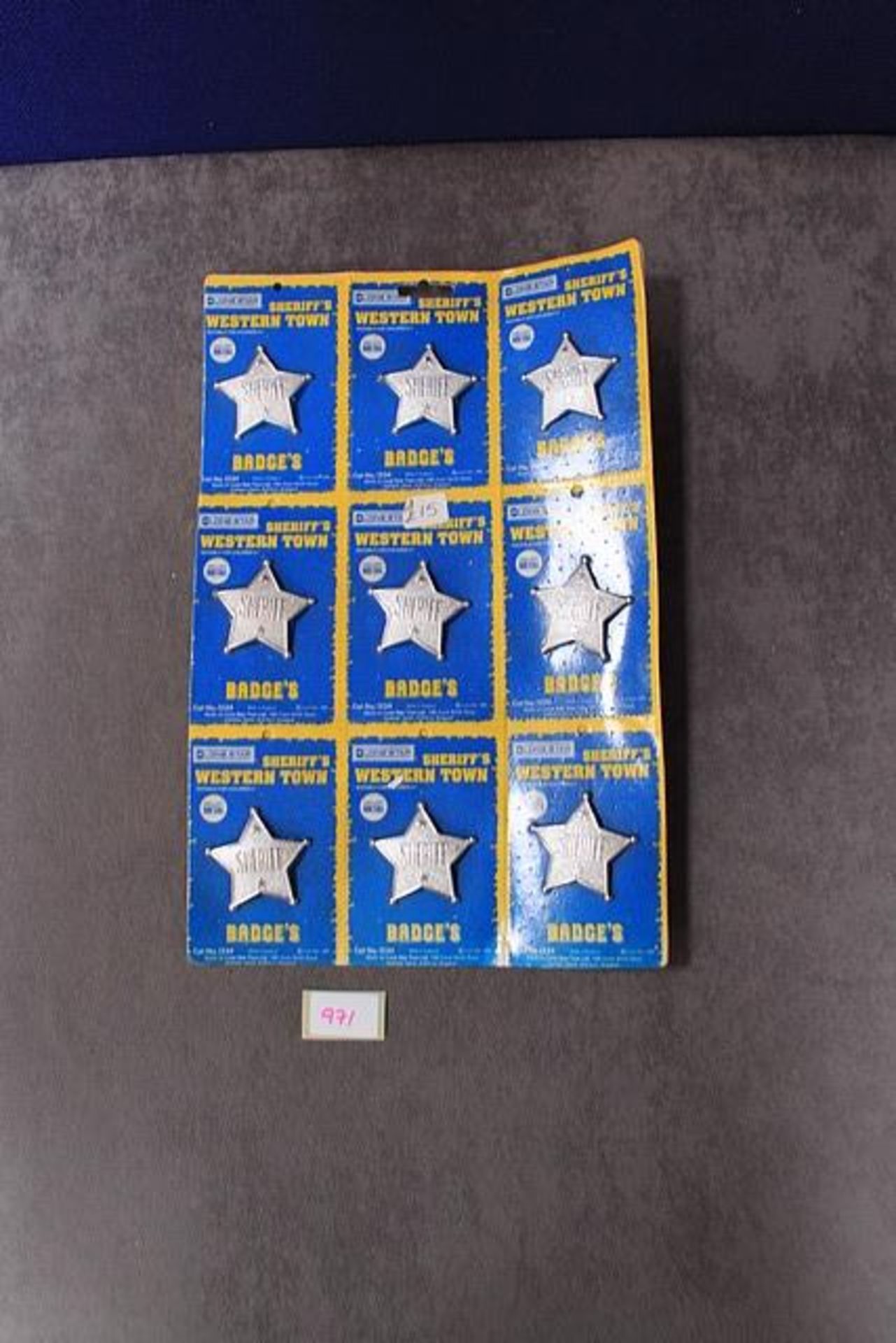 Lonestar Diecast Trade Set Containing 9 Sheriffs Western Town Badges On Card