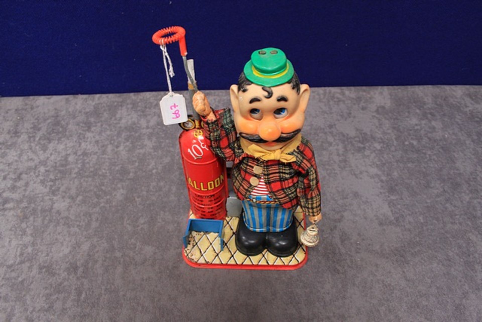 Rosko (Japan) Geno Neapolitan Battery Operated Tin Balloon Man No Box