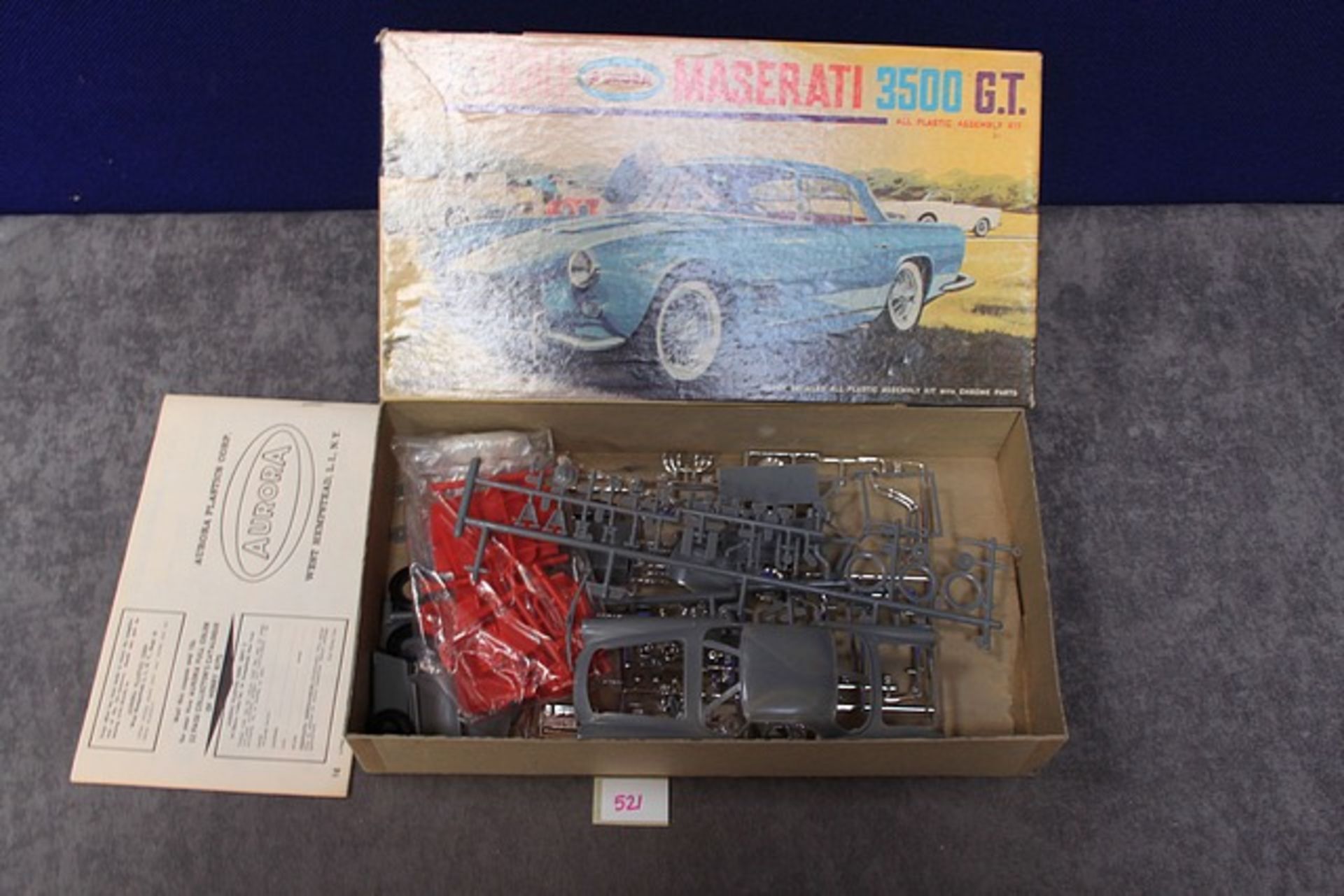 Aurora Kit no 564 - 198 Maserati 3500 GT on sprues with instructions in box