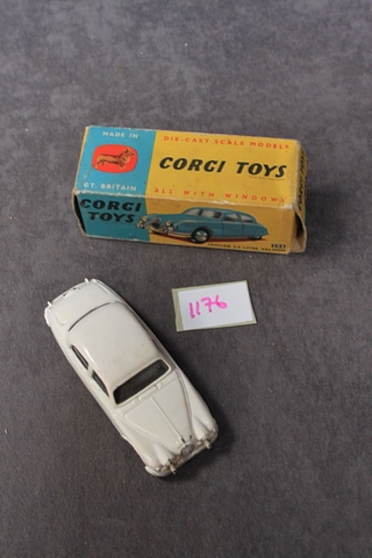 Corgi Toys diecast #208 Jaguar 2.4 Ltr Saloon in white in box - Image 2 of 2