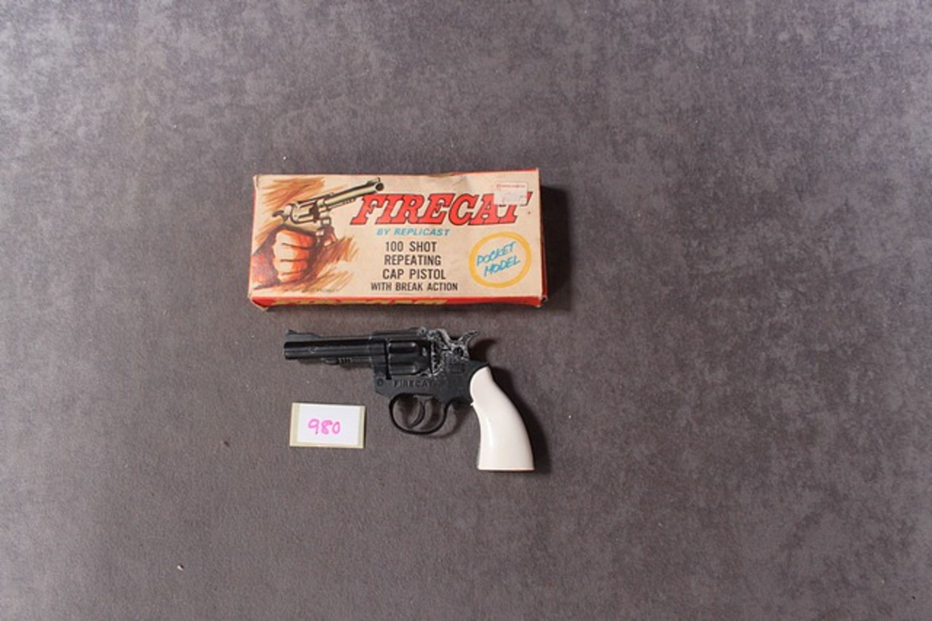 Rare Replicast Firecat 100 Shot Repeating Cap Pistol Pocket Model In Box