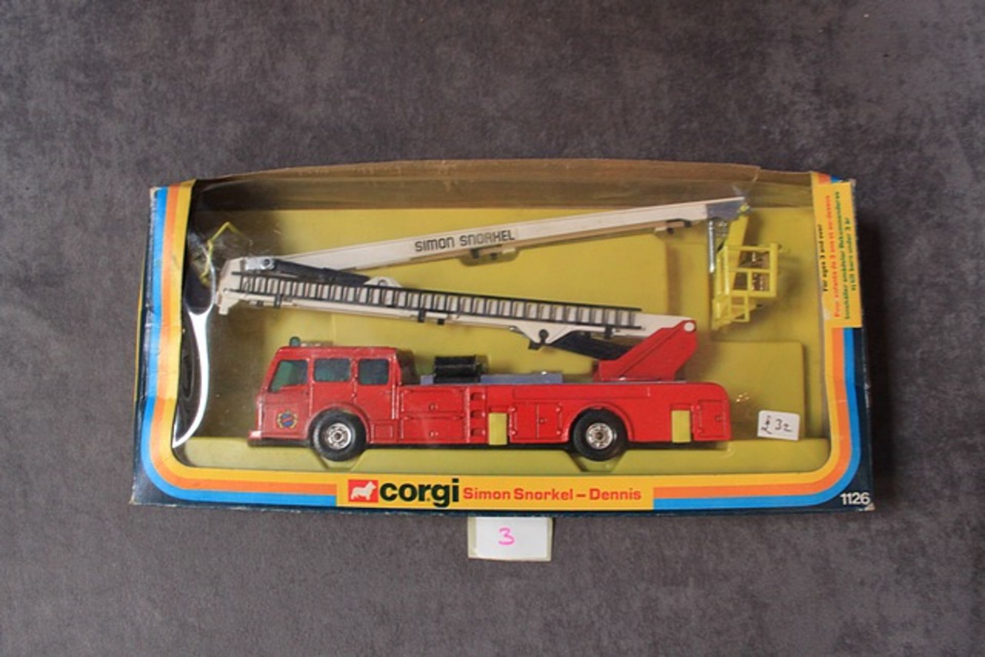 Corgi Diecast Number 1126 Simon Snorkel - Dennis Fire Truck With Box