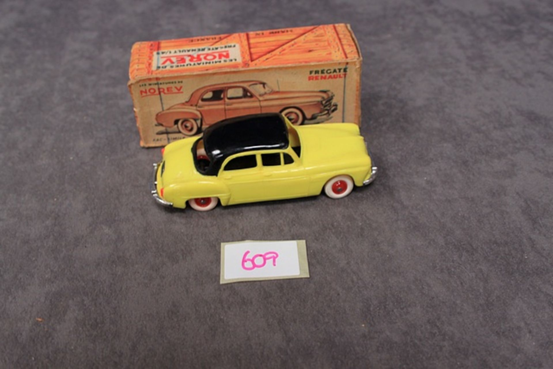 Norev ( France) Limited Plastic Yellow Fregate Renault With Black Roof In Box (Box Flap Or Tabs On - Image 2 of 2