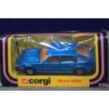 Corgi Toys diecast #338 Rover 3500 in Bluein box