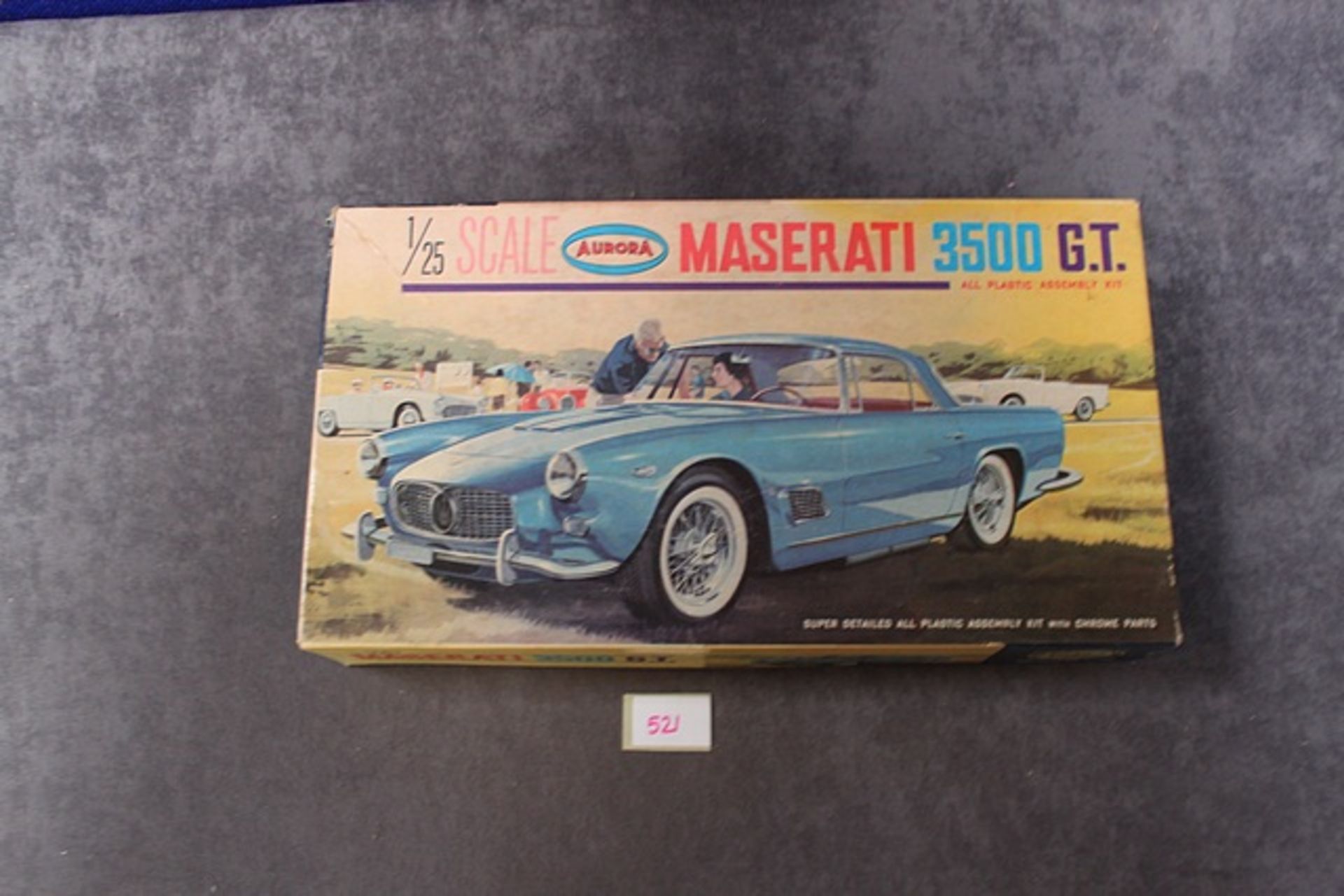 Aurora Kit no 564 - 198 Maserati 3500 GT on sprues with instructions in box - Image 2 of 2