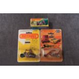 3x Matchbox Diecast Motorcycles Comprising Of; Matchbox 75 Number 49 Chop-Suey On Card, Number 50