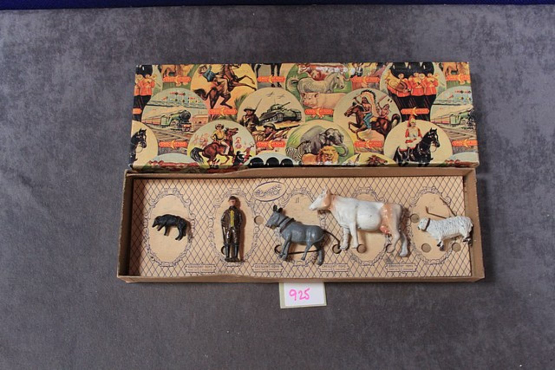 Rare Crescent Toys (England) Lead Metal Farm 1527 Set In Box, comprising of; Sheep Dog, Farmer with - Image 2 of 2