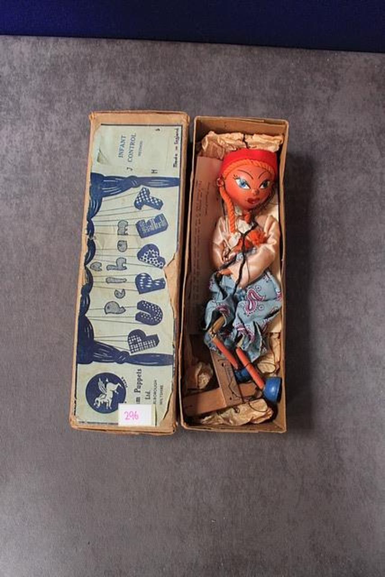 Pelham Puppets Marionette Girl In Brown Box With Instructions And Pelham Puppet Club Information