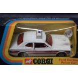 Corgi Toys diecast #402 Ford Cortina Police Car in box