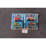 2x 36 Series Miniature Car Series Petrol Truck & Troop Truck Made in Hong Kong