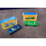 2x Mint Matchbox A Lesney Product #46 Mercedes 300 SE Coupe 1st is Dark Green in a crisp E Type