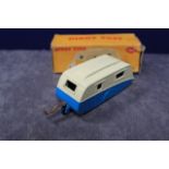 Excellent Dinky Toys Diecast # 190 Caravan In Blue & Cream (Some Rusting To Base And Hitch) With