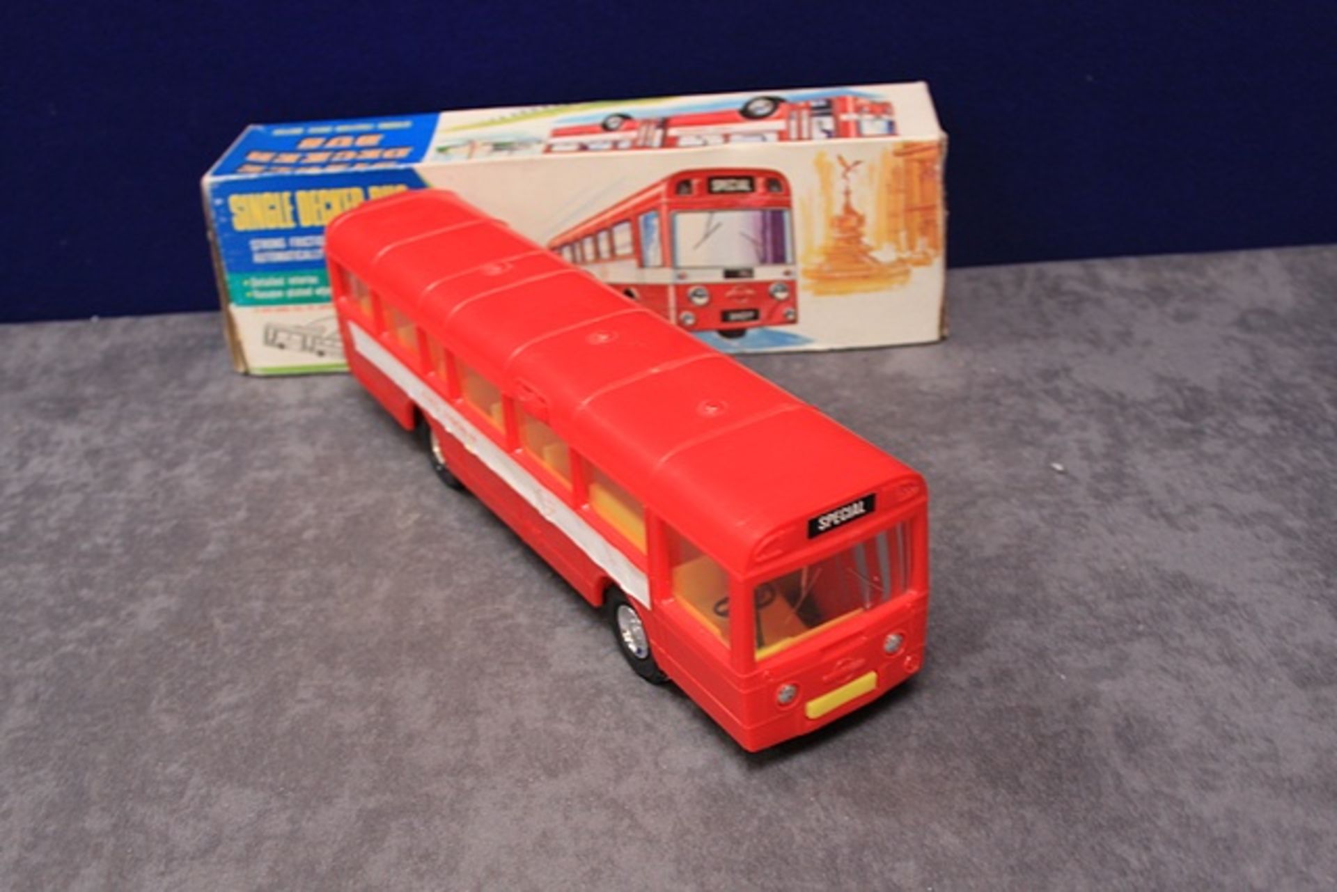 Friction Red Arrow Single Decker Bus No 3107 Made In Hong Kong With Box